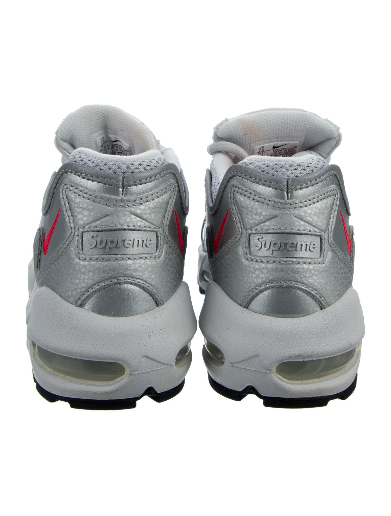 Supreme x Nike Air Max 96 'Metallic Silver' Athletic Sneakers